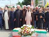 تشییع باشکوه پیکر مطهر جانباز شهید حاج علی‌اصغر جبلی در نوکنده 